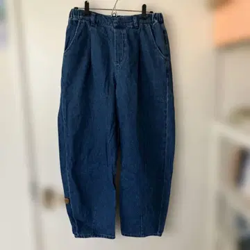 다크 블루 데님 와이드 팬츠