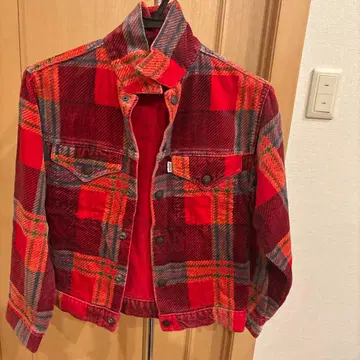 70년대 리바이스 면 소재 체크 무늬 빈티지 자켓