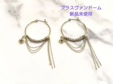 미사용 새상품 플러스 반돔 후프 귀걸이 골드