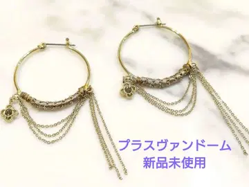 미사용 새상품 플러스 반돔 후프 귀걸이 골드