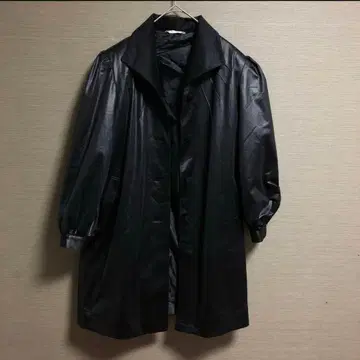 고급스러움 리더 마담 일본제 블랙 가죽 인조 가죽 오버 사이즈 자켓