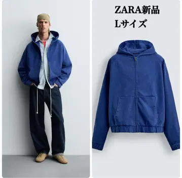 완판템 ZARA 박스핏 후디 L 사이즈 택 포함 새상품 짙은 파랑