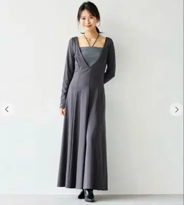 에메인 Aimeine 허리 쉐이프 스트레치 레이어드 원피스