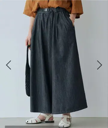 studio CLIP 턱 데님 스카초