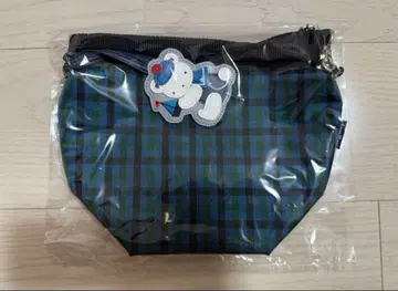 파밀리아 familiar 보트형 나일론 미니백 파랑 체크 곰 참