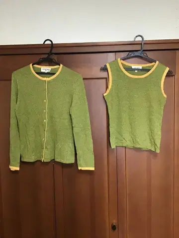 하나에모리 스웨터 앙상블 그린 계열 일본제