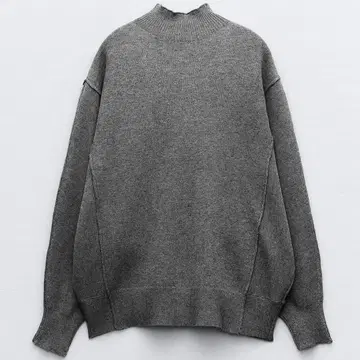 [ 새상품 ] ZARA 자라 플레인 오버 사이즈 하이넥 니트 S-M