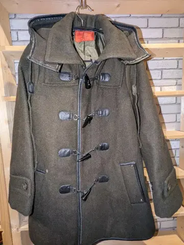 AVIREX 올리브 그린 더플 코트 울 혼방