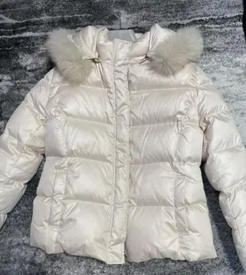 ef-de 에프데 아이보리 후드 퍼 다운 자켓