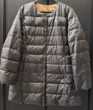 리버서블 다운 코트 블랙 브라운 L 사이즈