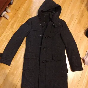 니시카와 나노 유니버스 콜라보 다크 그레이 더플 다운 코트 후드 부착