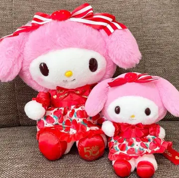 마이멜로디 마스코트 봉제 인형 딸기신문 50주년 기념일