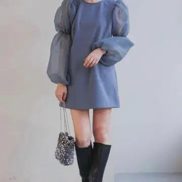 Kastane 카스타네 결혼식/포멀 소매 볼륨 미니 원피스