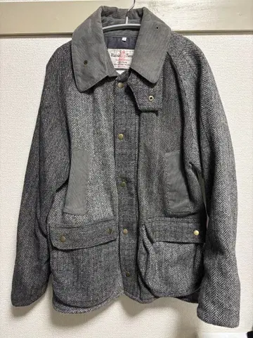 yoused x Harris Tweed 트위드 블루종 코듀로이