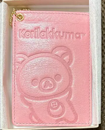 코리락쿠마 천연 가죽 패스 케이스 산엑스 온라인샵 한정판 수주