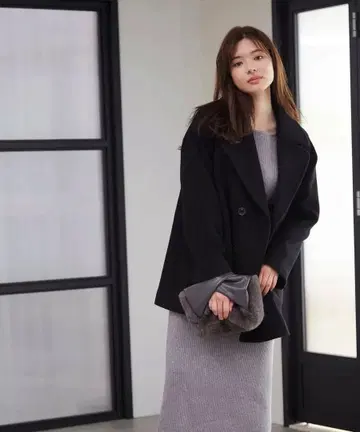 프로포션 바디 드레싱 A라인 미들 코트