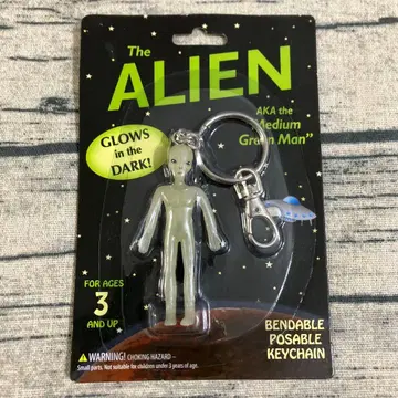 야광 우주인 벤더블 피규어 키링 에이리언 미개봉 당시물