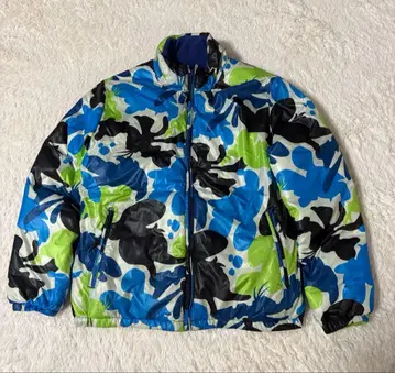 도쿄 디즈니 리조트 카모플라쥬 숨겨진 미키 블루 계열 패딩 자켓 M