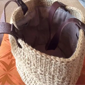 바스켓풍 뜨개질 백