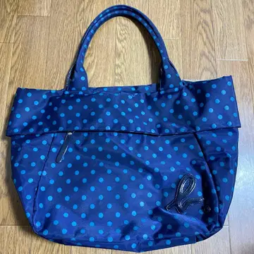 애니에스 베이 agnes b 네이비 도트 토트백