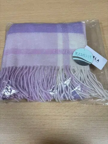 FURLA 캐시미어 100% 퍼플 스트라이프 머플러