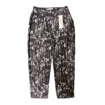 [택 포함 새상품] 자카드 데님 팬츠 M 블랙 올 패턴 데님 와이드 팬츠