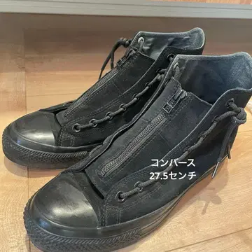 컨버스 converse 센터 지퍼 스웨이드 하이컷 올 블랙