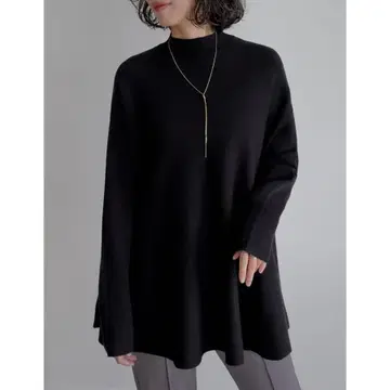 새상품 리디 텐트라인 니트 블랙 L 플레어 니트 풀오버