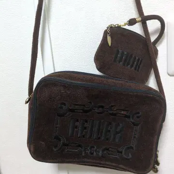 FEILER 코듀로이 미니백 미니 파우치 포함 로고 자수