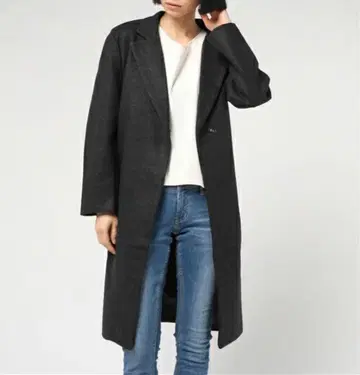 다크 그레이 테일러드 롱 코트 프리 사이즈