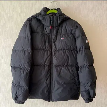 [ 선착순 ] TOMMY JEANS 후드 부착 다운 자켓 M 블랙