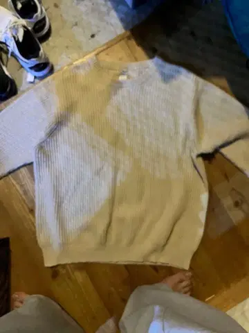 L.L.Bean 베이지 리브 스웨터