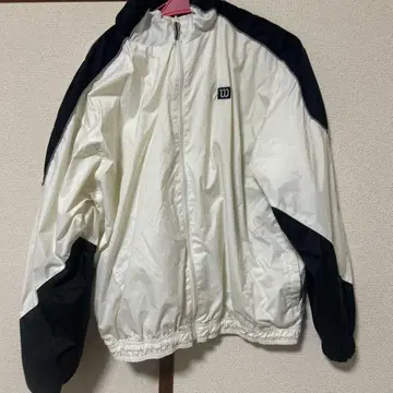 나일론 자켓 화이트/블랙 풀 집업 점퍼