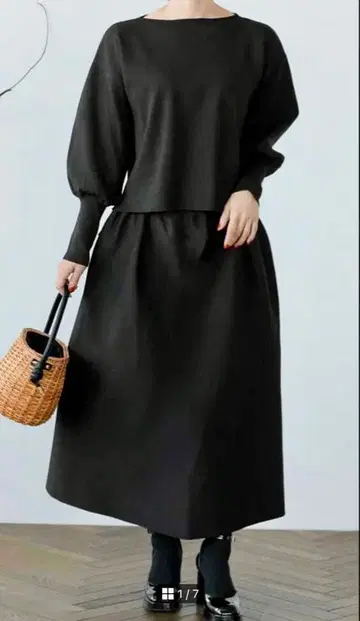 후쿠다 마코토 콜라보 바운드 니트 스커트 셋업