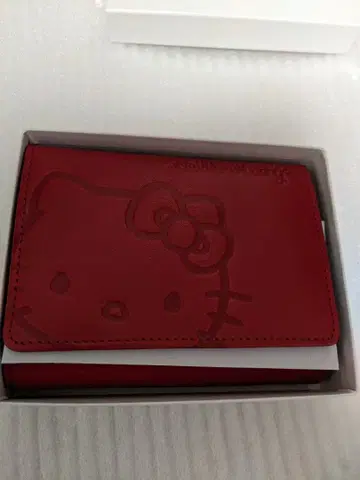 헬로키티 빨간색 지갑 키티 가죽 지갑 이단 접이식 헬로키티