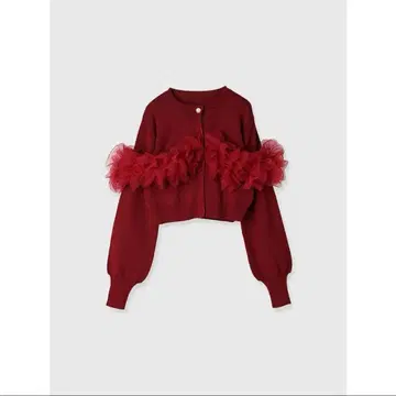 eimy istoire 프릴 달린 와인 레드 가디건