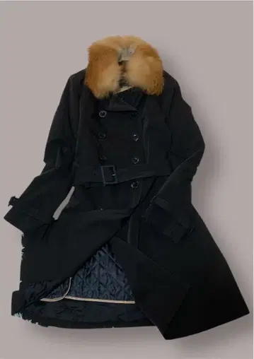 새상품급 LOUNIE 루니 롱 코트 벨트 퍼 라이너 포함 40