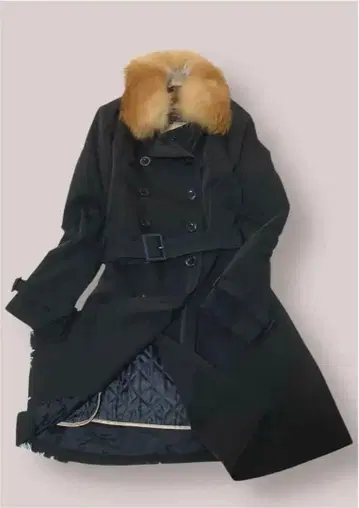 새상품급 LOUNIE 루니 롱 코트 벨트 퍼 라이너 포함 40