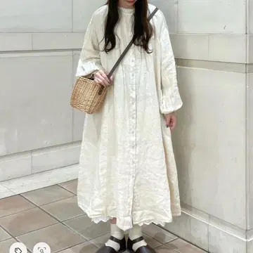 사만사 모스모스 아스델 가공 핀턱 원피스 아이보리