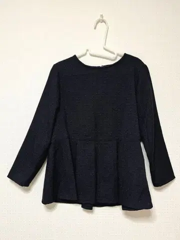 네이비 페플럼 스타일 긴팔 튜닉 팬츠 상하의 세트