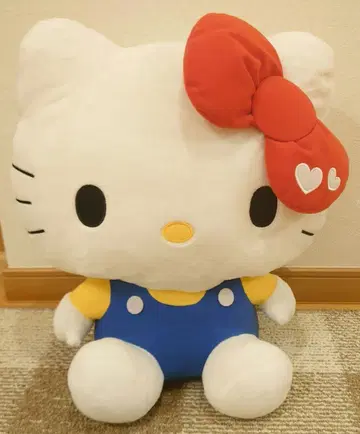 산리오 헬로키티 봉제 인형 특대형 리본 하트 택핀 포함