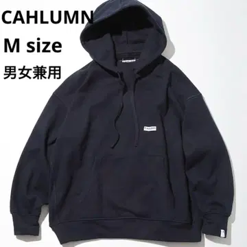 CAHLUMN/카우라무/네이비/후드 부착 후드티 M/남녀 겸용