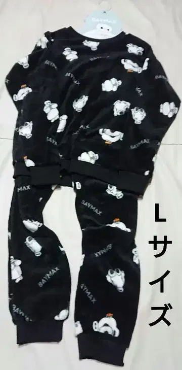 베이맥스 파자마 룸웨어 잠옷 디즈니 보아 올 패턴 상하의 블랙