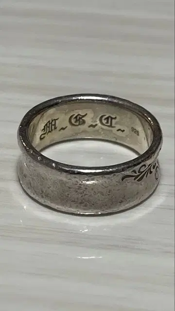 925 실버 밴드링 M G T