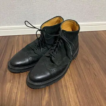 팔란코 블랙 가죽 스웨이드 하이컷 부츠 27cm