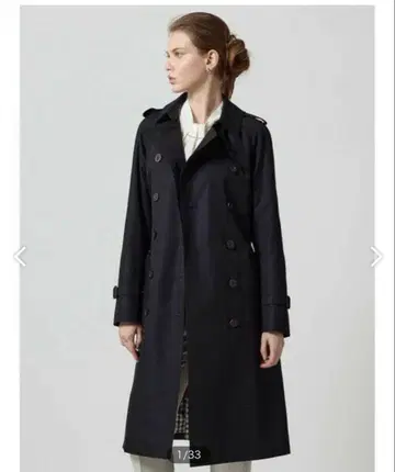 스테디셀러 아쿠아 스큐텀 트렌치코트 블랙 6 베이직 라이너 포함