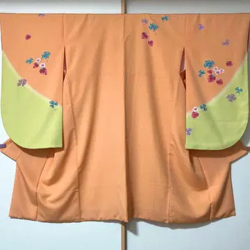 오렌지와 그린 꽃무늬 하카마