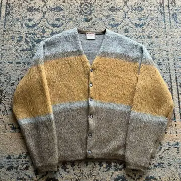 60s 맥그리거 파우더 스노우 모헤어 가디건 보더 빈티지
