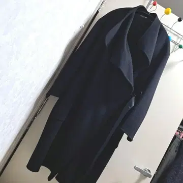 +J 울 캐시미어 혼방 롱 코트 블랙