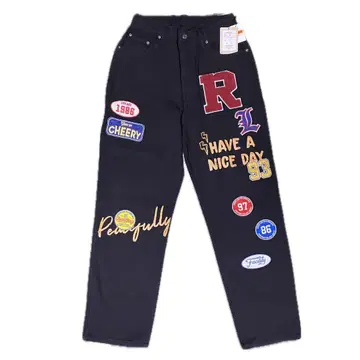 [택 포함 새상품] JUNGLE STORM 와펜 데님 블랙 M사이즈